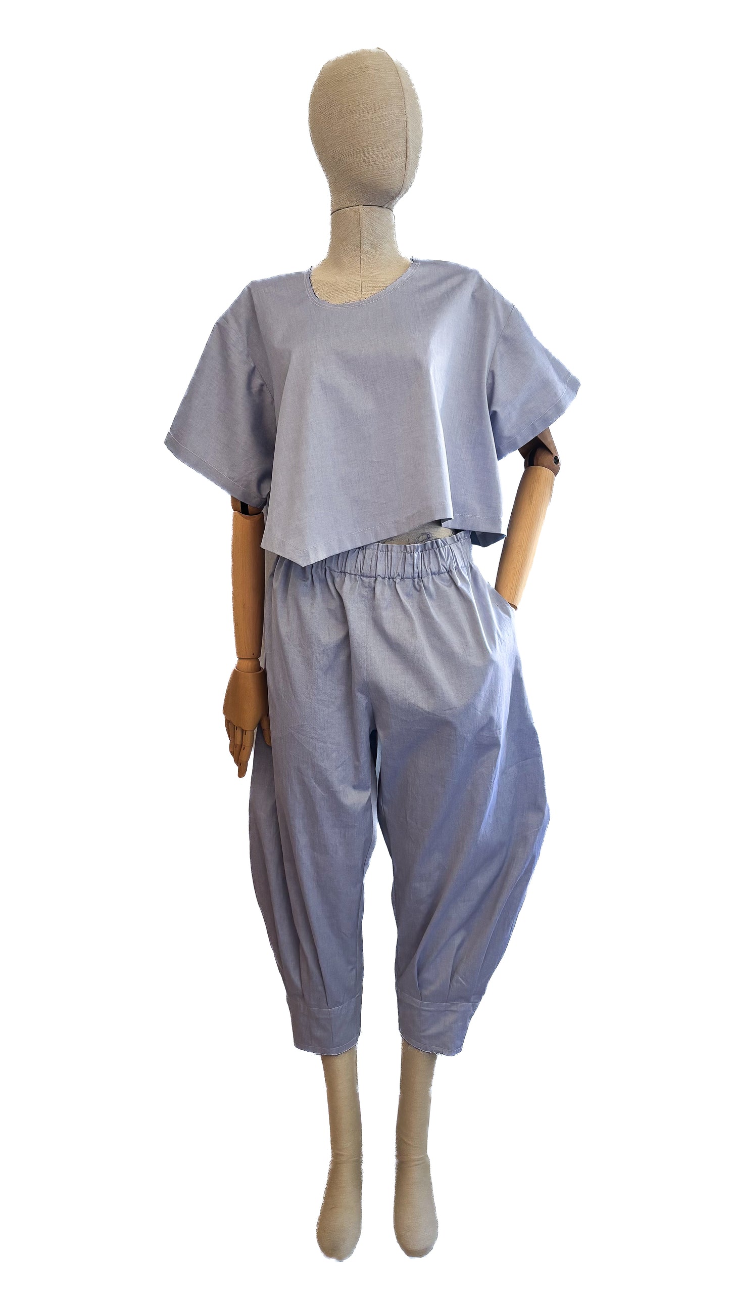 Pantaloni in cotone iridescente