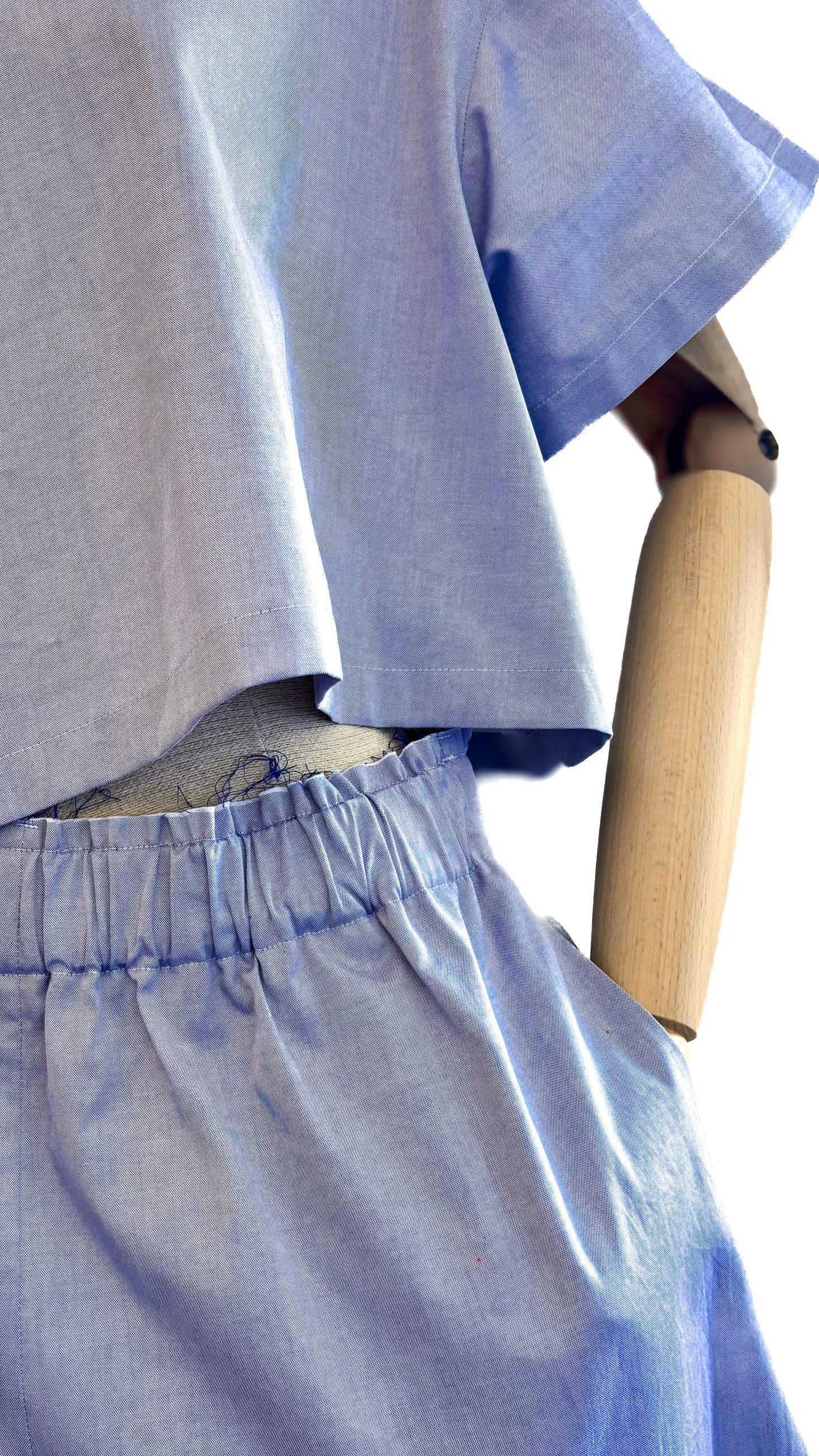 Pantaloni in cotone iridescente