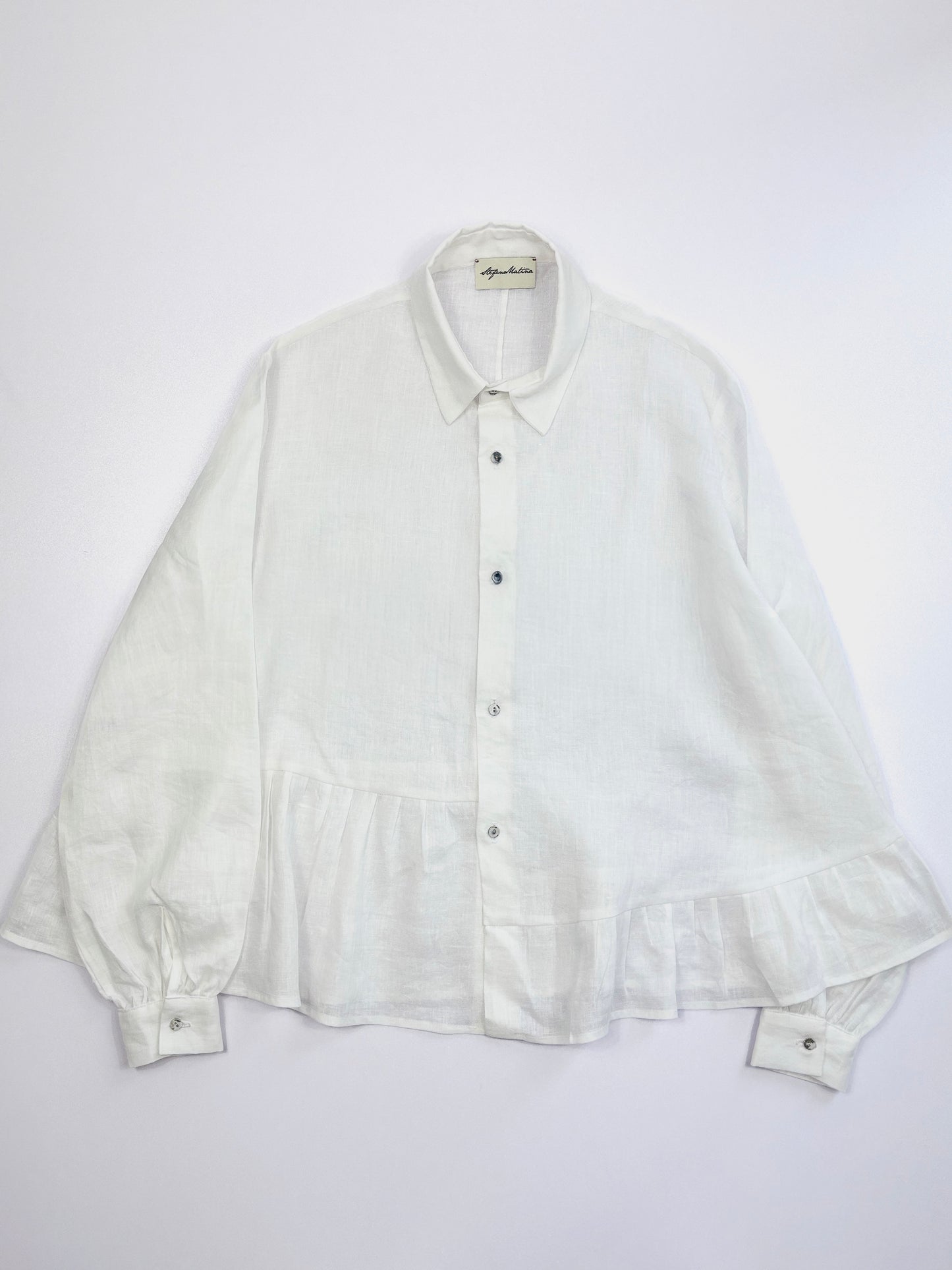 Camicia asimmetrica in lino