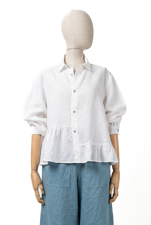 Camicia asimmetrica in lino